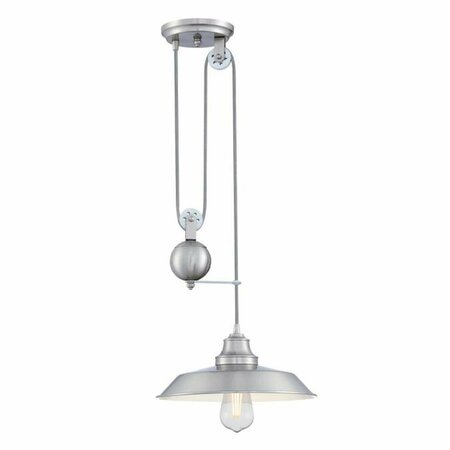 BRILLIANTBULB Iron Hill One-Light Indoor Pulley Pendant, Brushed Nickel BR3282496